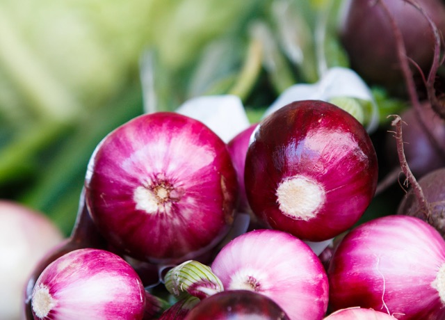 Batch of red onions